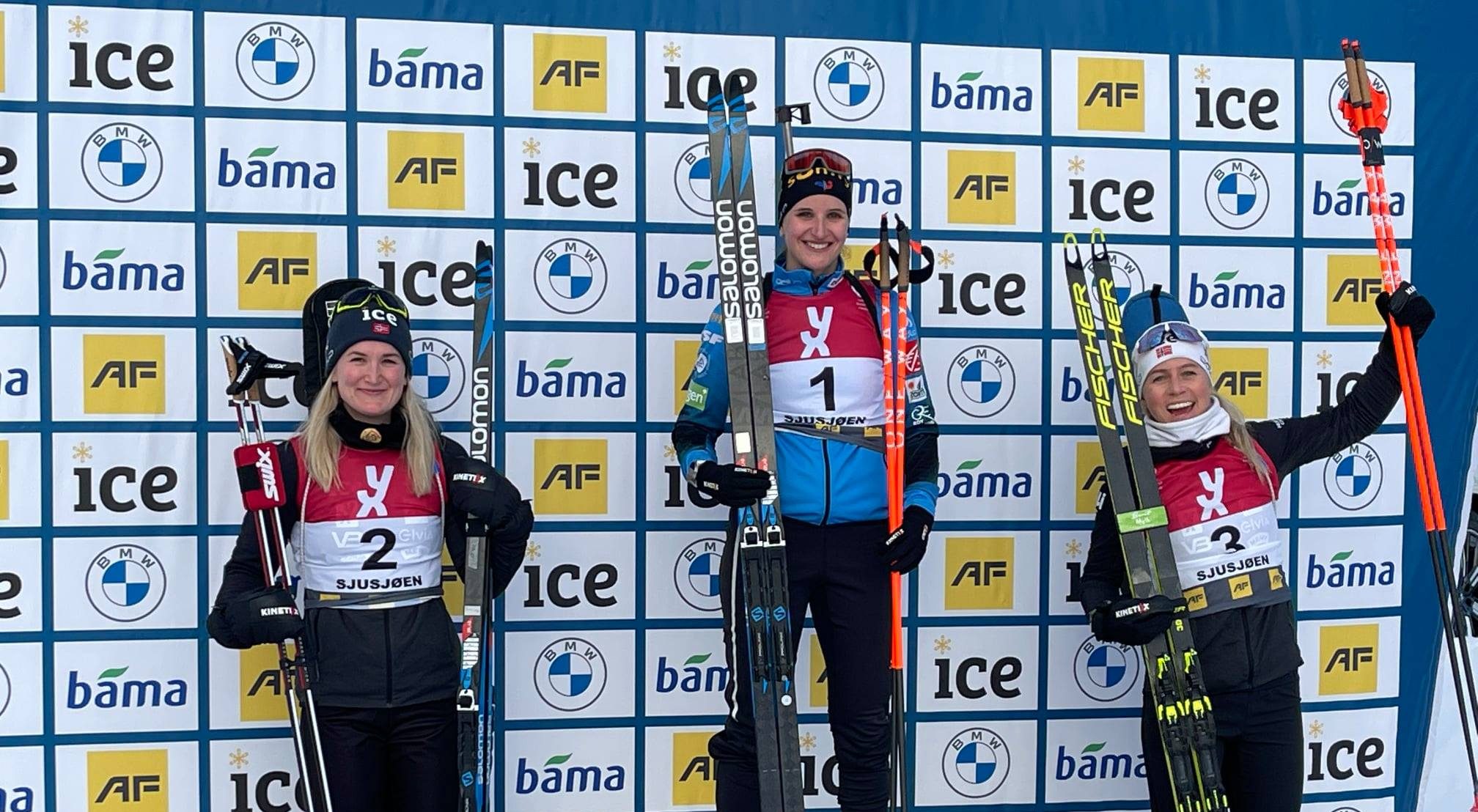 Julia Simon a remporté l'épreuve du sprint femmes lors de cette course de pré-saison