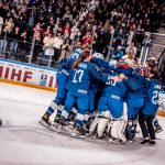 L'équipe de France de hockey célèbre le titre du championnat du monde à Angers