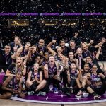 La joie des joueuses de l'ASVEL avec l'Eurocoupe
