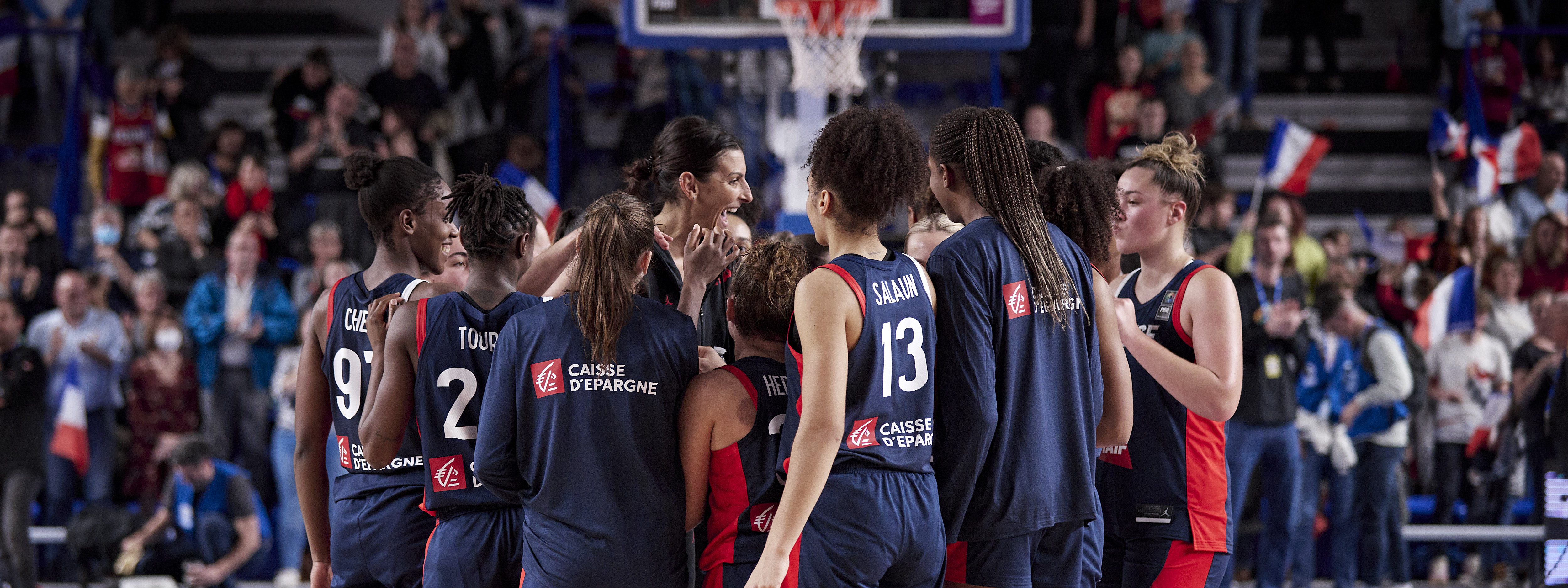 French Team during the FIBA Women's EuroBasket 2023, Qualifiers Group B, Basketball match between France and Ukraine on November 27, 2022 at Halle Andre Vacheresse in Roanne, France - Photo Ann-Dee Lamour / CDP MEDIA / DPPI (Photo by Ann-Dee Lamour / CDP MEDIA / DPPI via AFP)