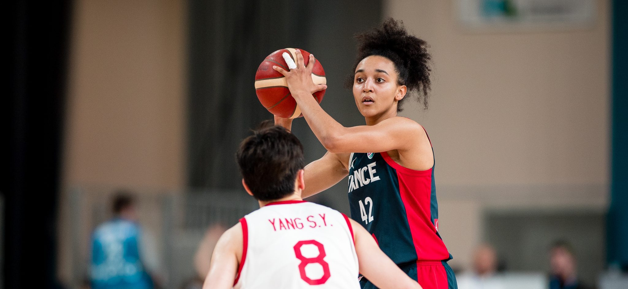 Leila Lacan a fait son entrée contre la Chine lors des matchs de préparation Leïla Lacan © Bacot/FFBB