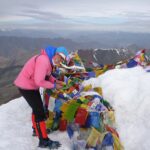 Au commet sommet du Stok Kangri en Inde (Himalaya, 6153 m)