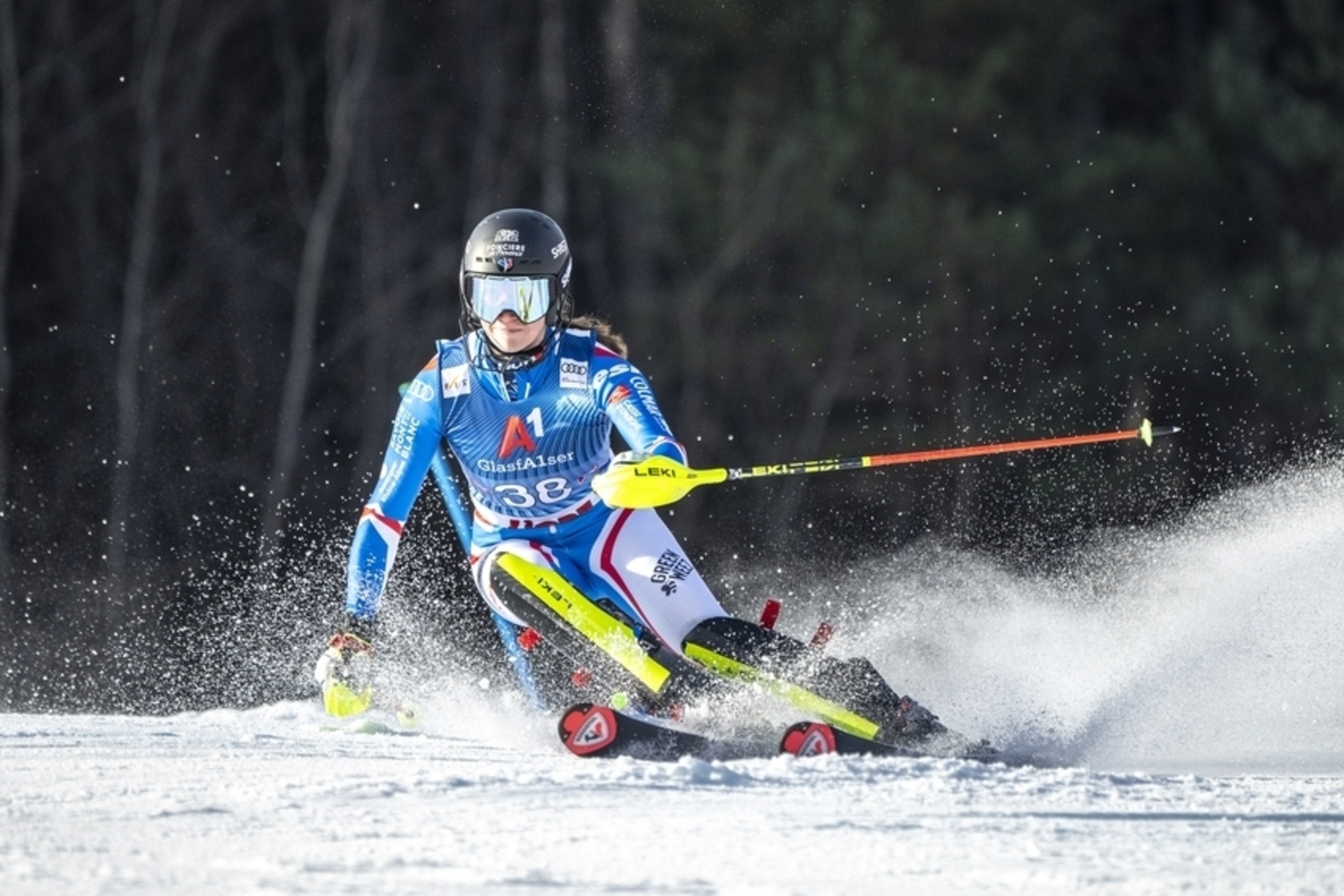 Chiara Pogneaux lors du slalom de Lienz fin décembre